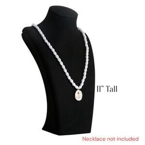 11” Black velvet necklace holder stand, jewelry bust display stand